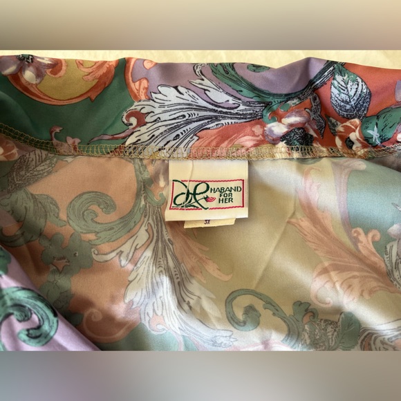 Vintage 60s button up floral real silk - Picture 2 of 2